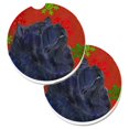 thumbnail image 1 of Chow Chow Rouge & Vert Flocons de Neige Vacances Noël Ensemble de 2 Porte-Gobelet Voiture Coaster, 1 of 1