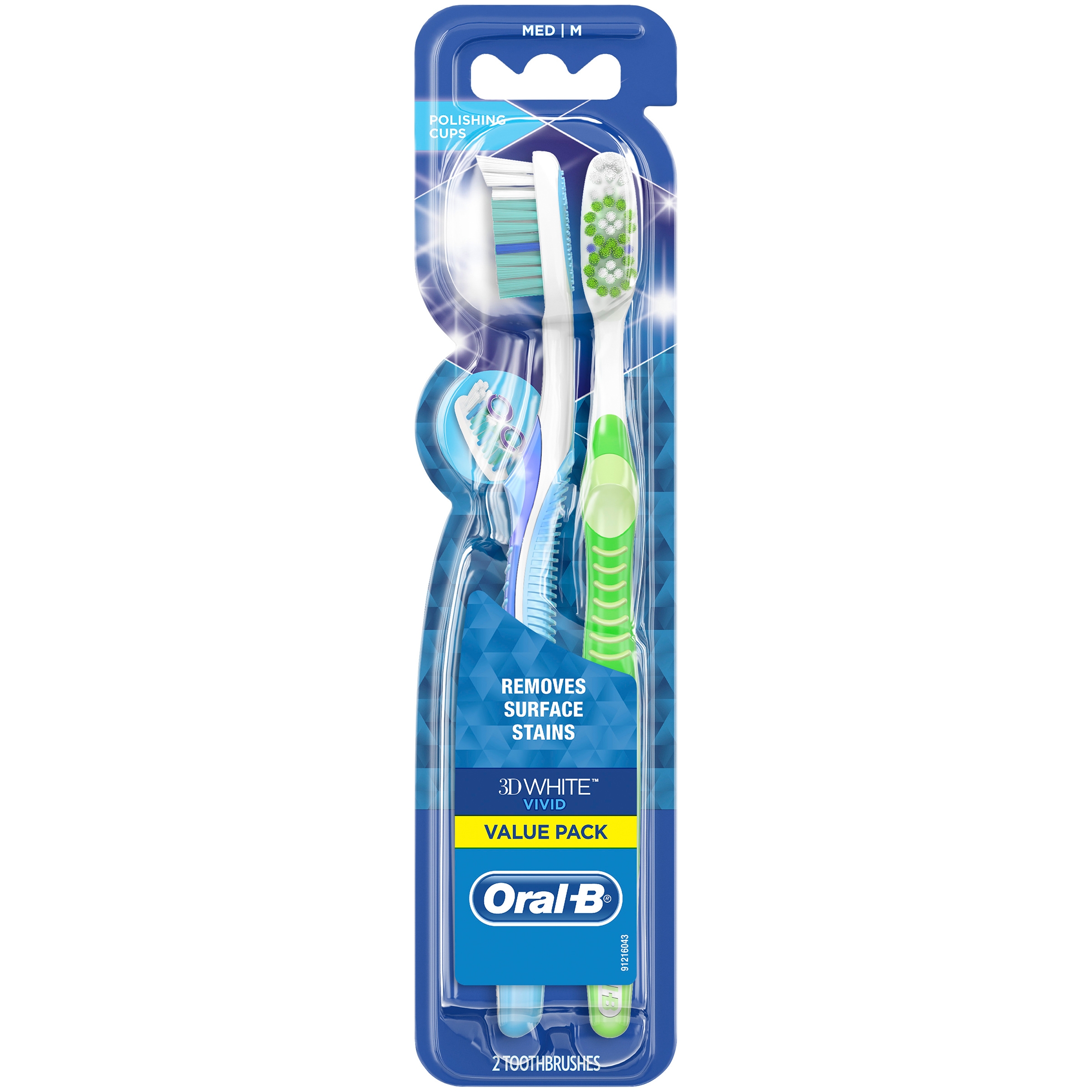 Oral-B 3D White Vivid Medium Toothbrush, 2 Ct - Walmart.com