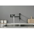 thumbnail image 2 of Izzovium Wall Mounted Brass Pot Filler Faucet, Matte Black Two-Attachment Swing Arm Kitchen Faucet with Free-Swivel Design, 15.5in x 12in x 2in, 2 of 7