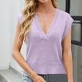 thumbnail image 2 of BLVB Womens V Neck Sweater Vest Knit Casual Cap Sleeve Loose Pullover Tank Tops Spring Summer Clothes, 2 of 7