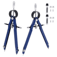 thumbnail image 2 of 2 Pack Drafting Compass with Lock Math Bow Drawing Metal Wheel Geometry Divider Precision Student for Art School Office, 2 of 9