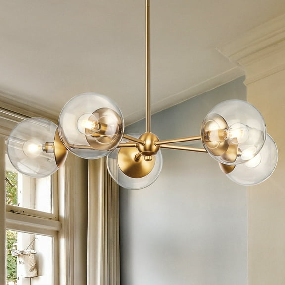 Luxury Minimalist Chandelier, Brushed Bronze, UHP4448