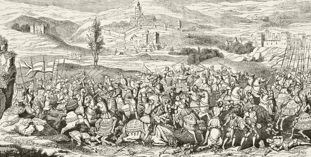 The Battle Of Spurs Or Battle Of Guinegate France August 16 1513 From The National And Domestic History Of England By William Aubrey Published London Circa 1890 Canvas Art - Ken Welsh Design Pics (40