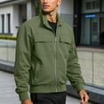 thumbnail image 2 of RUTAYY Men's Casual Jacket Solid Color Loose Fit with Zipper Long Sleeve Autumn Winter Daily Wear Lesure Versatile Tops, 2 of 8