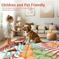 thumbnail image 4 of Machine Washable 4x6 Area Rug Non-Slip Non-Shedding Modern Imitation Print Low Pile Leaf Carpet Foldable Stain-Resistant Guest Room, 4 of 7