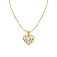 thumbnail image 1 of Pendentif Cœur Croix Dorée 14k Bicolore avec Chaîne Rolo 1.2mm, 1 of 4