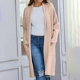 thumbnail image 5 of Baberdicy Cardigan Sweater Women's Autumn and Winter Solid Color Fashionable Thin Lapel Long Woolen Coat Casual Cardigan Women's Cardigans Khaki, 5 of 7