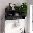 thumbnail image 2 of Woodland 40W Wall Mounted Coat Rack in Black Suede Oak - Engineered Wood, 2 of 10