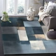 thumbnail image 4 of Area Rugs Indoor Non-Slip Rectangle Rug 2x3 Ft Abstract Color Block Grey Blue Brown Oil Painting Style Rug Rubber Backing Floor Mats Non Shedding Home Decor Carpet for Entryway Living Room, 4 of 8