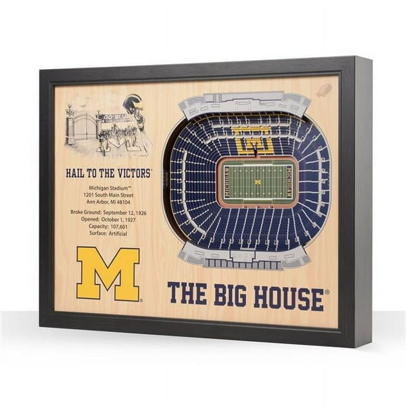 Michigan Wolverines 25.5" x 19.5" Michigan Stadium Stadium Views Wall Art