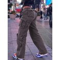 thumbnail image 2 of Women Boyfriend‑Style Y2K Denim Jeans, Multi‑Pocket Button‑Front Solid‑Color Long Casual Work Trousers, Simple Commuter Daily Pants, 2 of 9