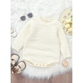 thumbnail image 5 of Aojekbee Baby Sweater Romper Casual Cable Knit Toddler Long Sleeve Jumpsuit for Newborn Girl Boy Cute Clothes, 5 of 10