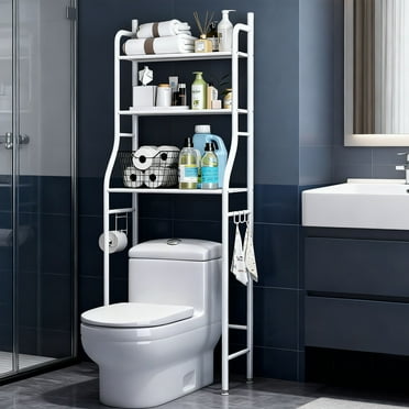 UTEX Over The Toilet Storage Shelf, 3-Tier Over Toilet Bathroom Organizer, Above Toilet Shelves Rack (White