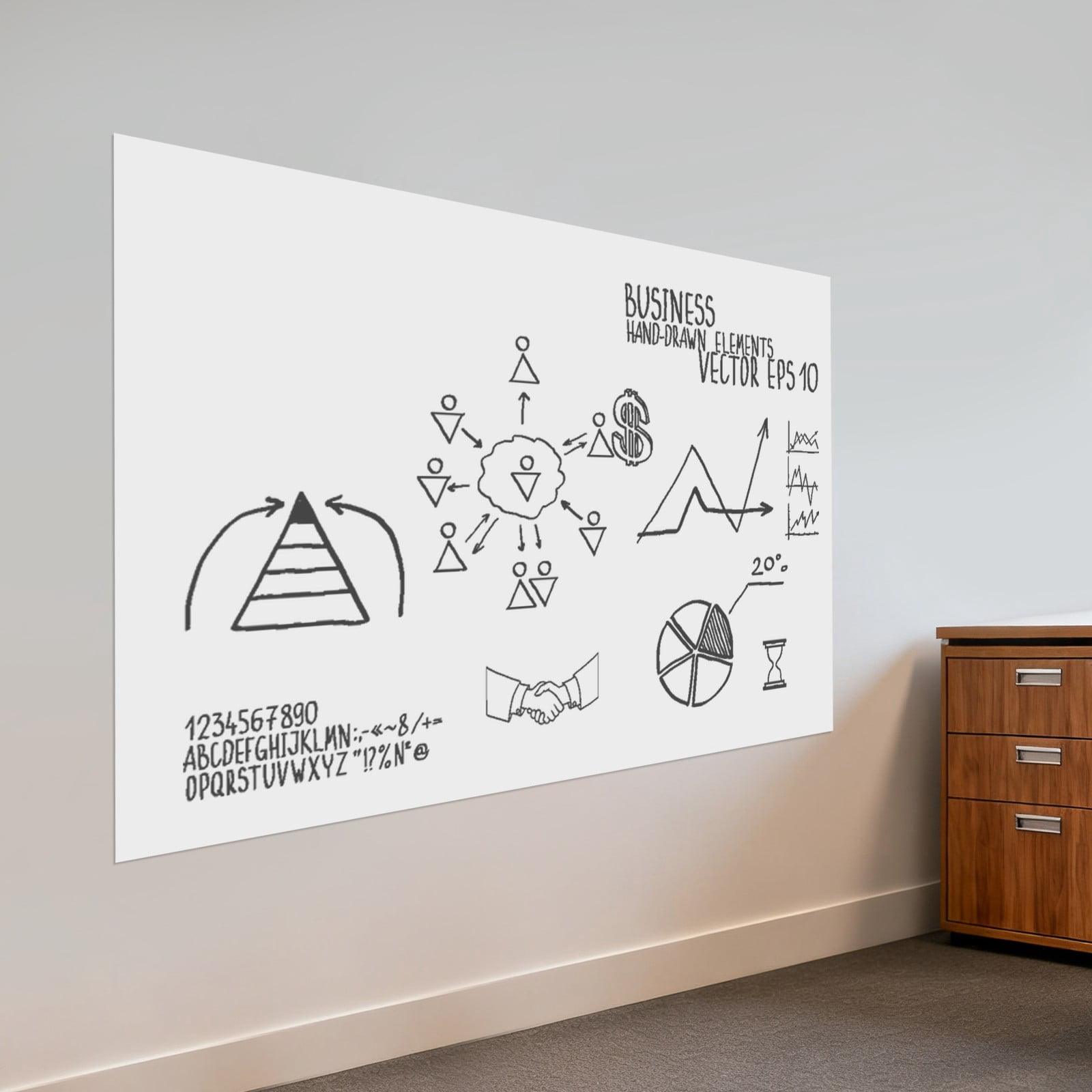 59.06*35.43 in Modern White Rectangle Whiteboard Magnetic Whiteboard for Office and Marketing