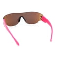 thumbnail image 4 of Boys Kids Rimless Shield Color Mirror Wrap Curved Sport Sunglasses Pink - Yellow Mirror, 4 of 4