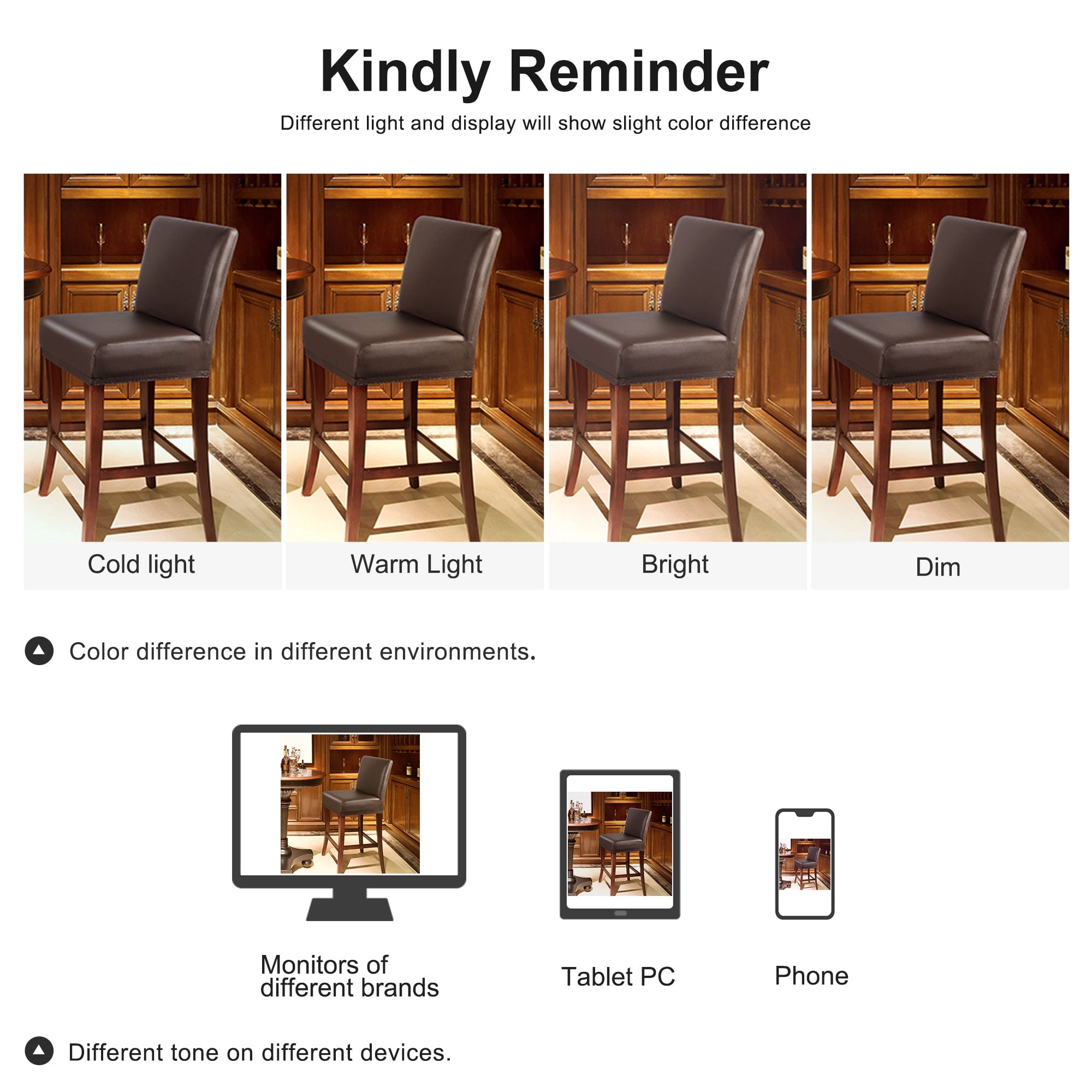 Unique Bargains Waterproof Bar Stool Covers for Short Back Chair Slipcovers Coffee Color 4 Pcs