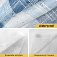 thumbnail image 4 of No Hook Shower Curtain and Liner Set, Blue Checkered Washable Fabric Shower Curtains for Bathroom, Bathtub, Farmhouse Modern Buffalo Plaid Waterproof Bathroom Curtains 36W x 72H, 4 of 9