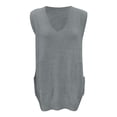 thumbnail image 6 of oqasdz Womens Sweaters V Neck Knit Sleeveless Long Sweaters Vest with Pocket Fall Winter Pullover Warm Fashion Top Casual Versatile, 6 of 6