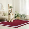 thumbnail image 6 of Playa Rug Machine Washable Area Rug With Non Slip Backing - Stain Resistant - Eco Friendly - Family and Pet Friendly - Everest Geometric Modern Bordered Burgundy&Creme Design 5'4''x8', 6 of 7