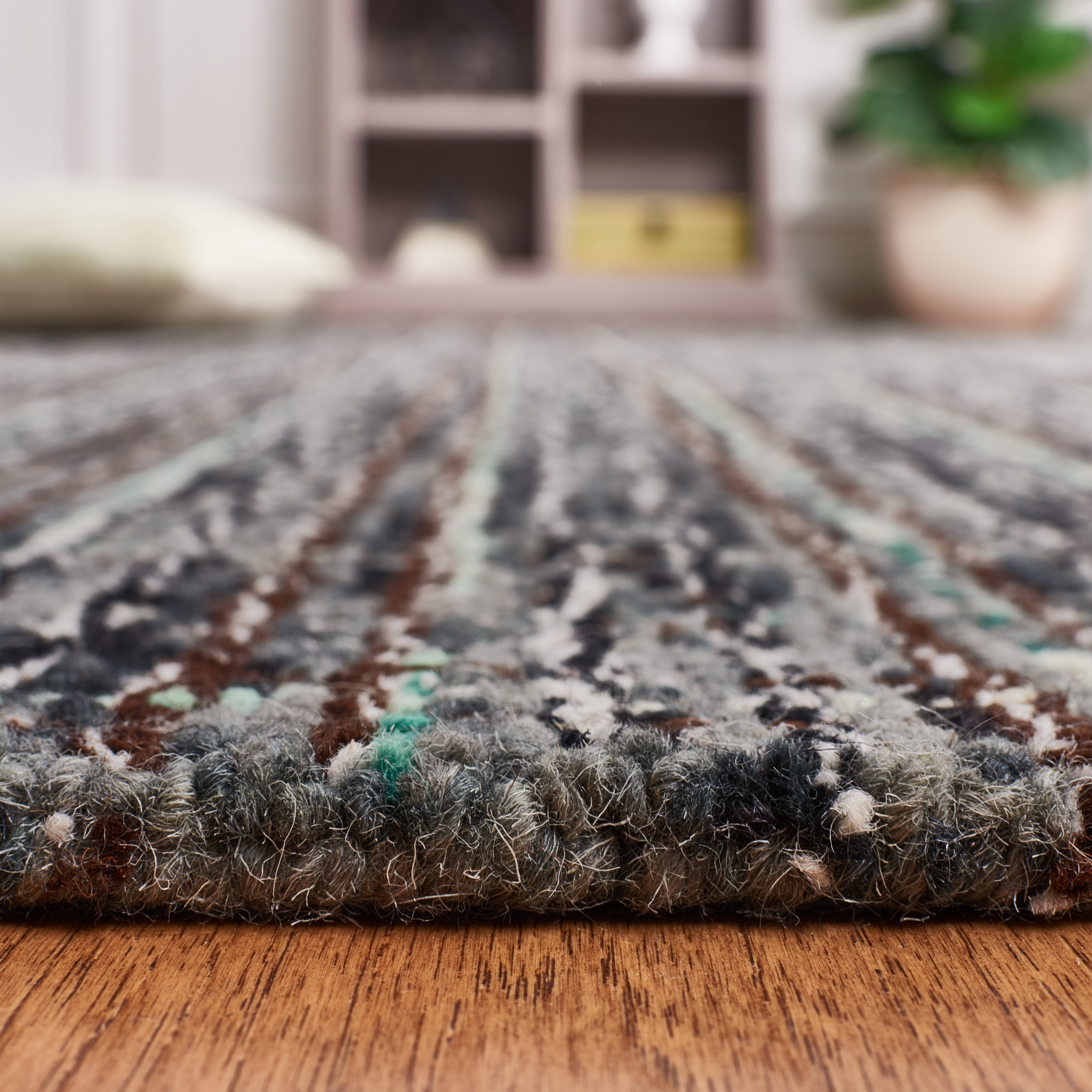 SAFAVIEH Abstract Linton Trellis Area Rug, Dark Gray/Brown, 9' x 12'
