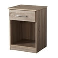 thumbnail image 5 of Contemporary Home Living 1-Drawer Nightstand with Open Shelf - 24" - Light Brown, 5 of 6