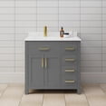 thumbnail image 2 of Wyndham Collection Beckett 36" Wood Single Bathroom Vanity in Dark Gray/Gold, 2 of 6