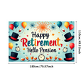 thumbnail image 3 of LUUFILx Retirement Celebration Banner Happy Off Clock Party Backdrop Hello Pension Background Decor Balloons and Wine Glasses for Retirement Party Supplies, 3 of 7