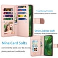 thumbnail image 3 of Njjex For Motorola Moto G Power 5G 2025 Wallet Case, Luxury PU Leather [9 Card Slots] Folio Cover with Detachable Magnetic Hard Case + Kickstand & Wrist Strap - Marble, 3 of 6