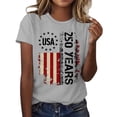 thumbnail image 2 of haizhen 4th of July Outfits for Women 250 Years Patriotic Shirts for Women 250th Anniversary USA Flag Shirt Womens Fourth of July Tshirts July 4th Going Out Tops Grey, XL, 2 of 5