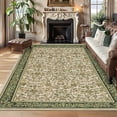thumbnail image 5 of Garvee 8'x10' Vintage Floral Area Rug Washable Non Slip Carpet, Stain Resistant Accent Rug for Living Room Farmhouse Dining Room, Pink Green, 5 of 9