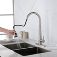 thumbnail image 5 of UWR-Nite Kitchen Faucet with Pull Down Sprayer Brushed Nickel, High Arc Single Handle Kitchen Sink Faucet with Deck Plate, Commercial Modern Stainless Steel Kitchen Faucets, 5 of 7