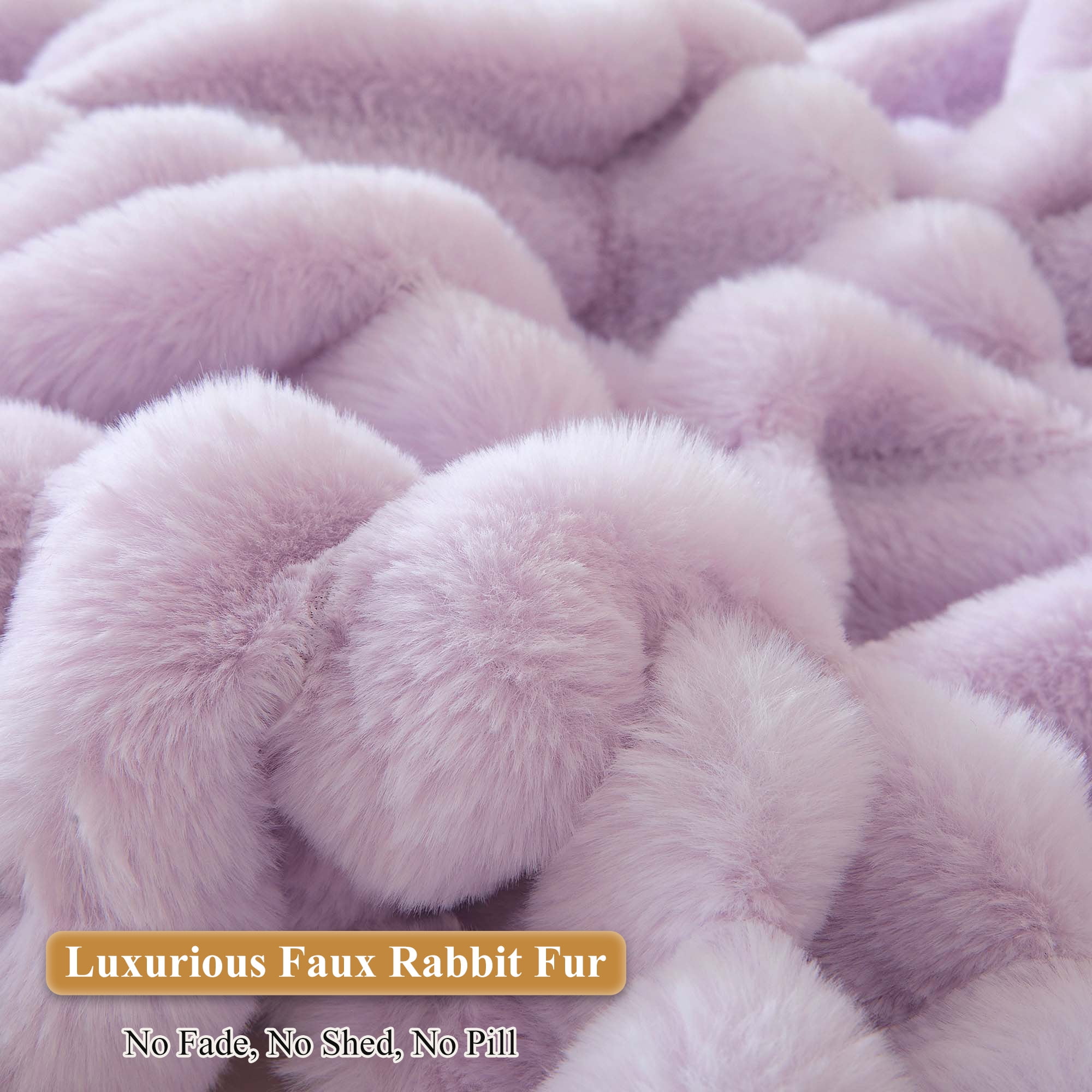 XeGe Kids Fluffy Faux Rabbit Fur Bean Bag Chair Cover(No Filler), Light Purple Plush Striped Stuffed Animal Storage Bean Bag, Fuzzy Furry Ribbed Beanbag Cover Kids Girls Adults, Anti-slip, Lavender