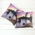 thumbnail image 2 of Ambesonne Landscape Throw Pillow Cover 2 Pack, Sandy Beach by River, 16", Purple Cream, 2 of 6