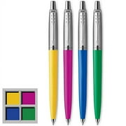 DUNBONG Multi Color Pen White 4 in 1 Multi Function Pen with Black, Blue, Red, Green, Metal Gel Ballpoint Pen, 1-Count (White)