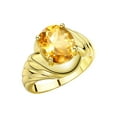 thumbnail image 4 of RYLOS Rings for Women 14K White Gold Ring Classic Designer Style Oval 12X10MM Solitaire Gemstone Ring November Citrine Jewelry for Women Size 9, 4 of 8
