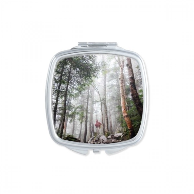 Fog Forestry Science Nature Scenery Mirror Portable Compact Pocket Makeup Double Sided Glass