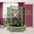 thumbnail image 3 of Patiojoy Trampoline Rond pour Enfants avec Lit Combiné, Trampoline avec Filet de Sécurité, Vert, 3 of 6