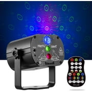 Disco Lights RGB LED 2 in 1 Stage Beam Lights Sound Activated DJ Party Lights with Strobe Flash Effects, Timing LED Stage Light Projector with Remote Control for Home Birthday Dance Party