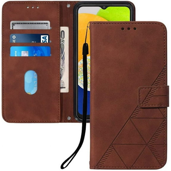 Samsung Galaxy A35 5G Phone Case, Samsung A35 5G PU Leather Wallet Case Credit Cards Holder Kickstand Shockproof Flip Magnetic Protection Cover for Galaxy A35 5G Brown YBS