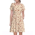 thumbnail image 1 of Balery Red Wine Vestidos sueltos de manga corta para mujer, vestidos de verano 2025, vestidos casuales de corte A con vuelo., 1 of 6