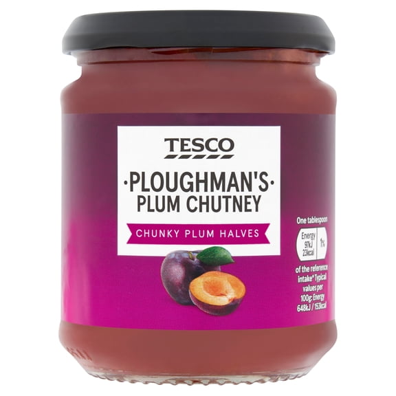 Tesco Ploughman's Plum Chutney 295G, Imported from Britain
