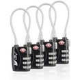 thumbnail image 1 of TSA Approved Luggage Travel Lock, Set-Your-Own Combination Lock for School Gym Locker, Luggage Suitcase Baggage Locks, Filing Cabinets, Toolbox, Case (Black, 4 Pack), 1 of 6