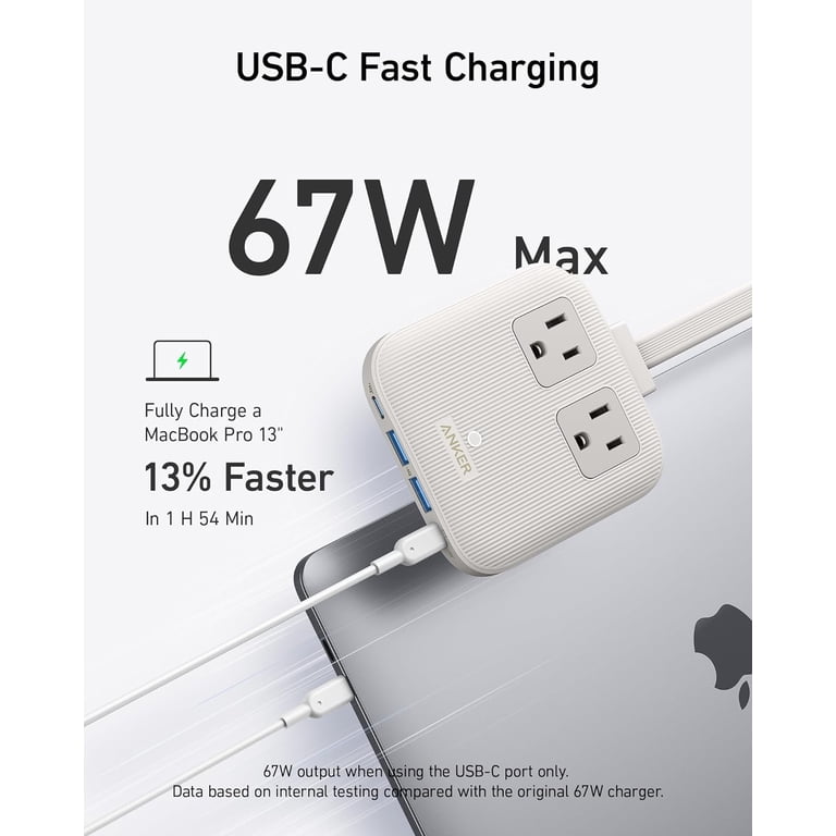 Anker Nano Charging Station, 67W Max, 6-in-1 USB-C Power Strip