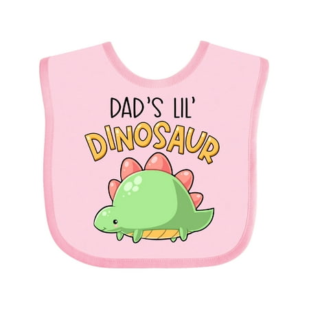 

Inktastic Dad s Lil Dinosaur with Cute Stegosaurus Boys or Girls Baby Bib