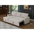 thumbnail image 4 of Pemberly Row Polyester Fabric Reversible Sleeper Sectional Sofa in Beige, 4 of 16
