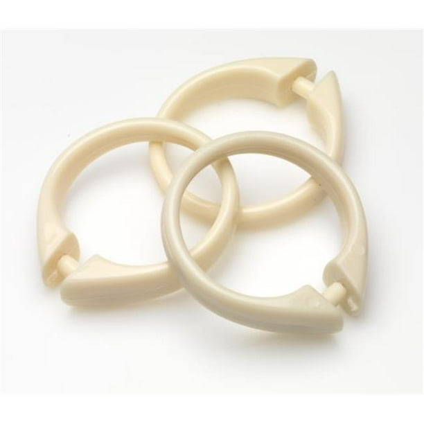 "Snap" Plastic Shower Curtain Hooks in Bone