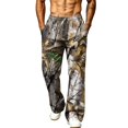 thumbnail image 2 of Dwelliawo Men's Baggy Camo Graphic Print Sweatpants Workout Athletic Joggers Elastic Waist Pants Casual Wide Leg Elastic Waist Streetwear Sweatpants with Pockets Brown S, 2 of 6