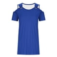 thumbnail image 5 of Women's Sleeveless V-Neck Button Midi Dress Fitted Waist Ruffle Hem Casual Sundress for Beach Daily Wear Blue S, 5 of 7