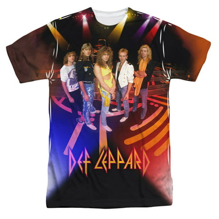Def Leppard Men's  On Stage Sublimation T-shirt White