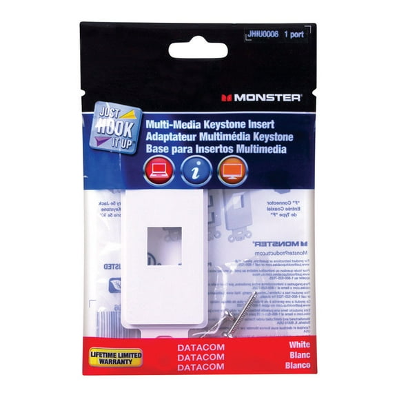 Monster Just Hook It Up White 1 gang Plastic Keystone Wall Plate 1 pk